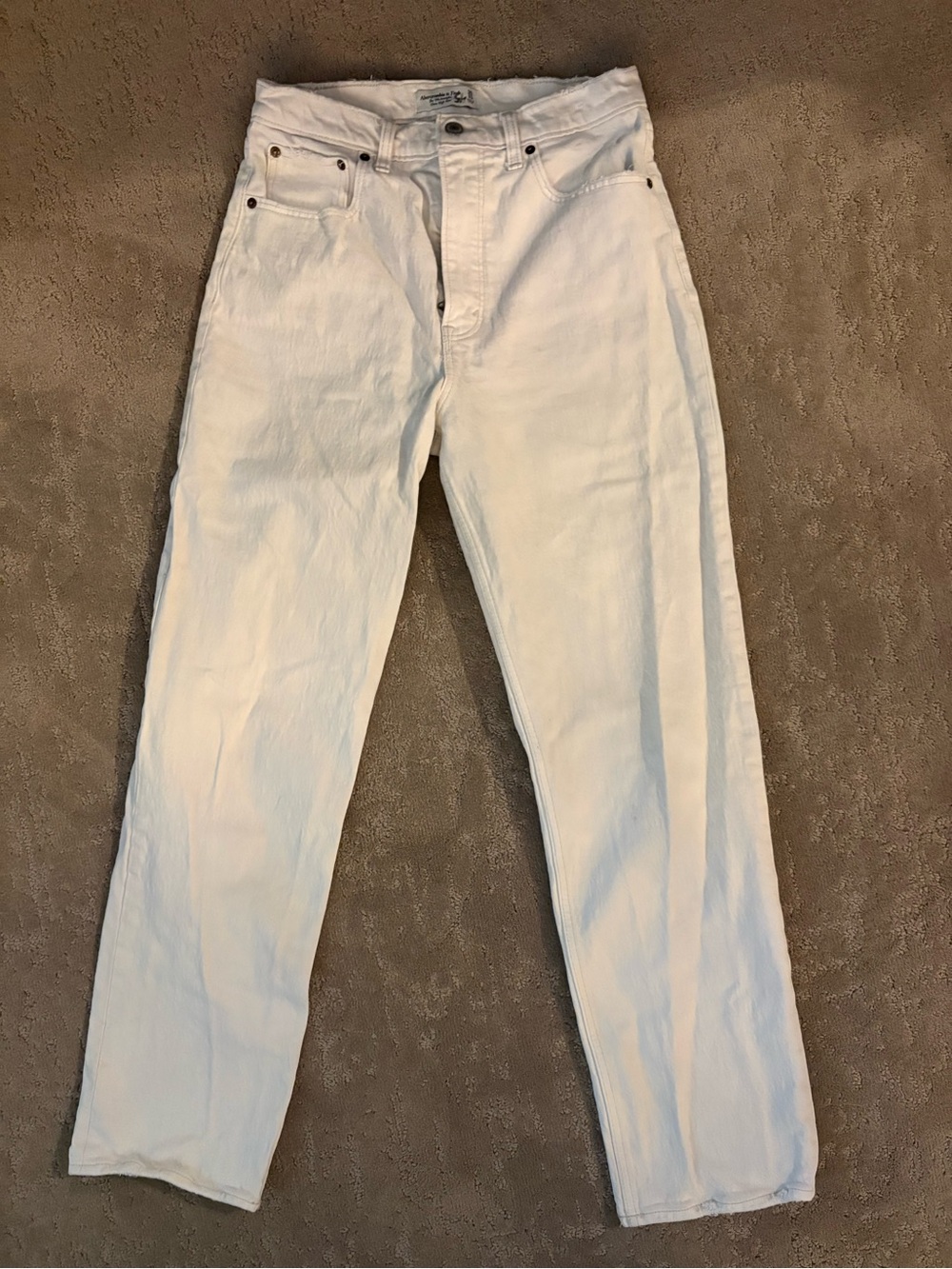 Abercrombie & Fitch White Straight-Leg Women's Jeans
